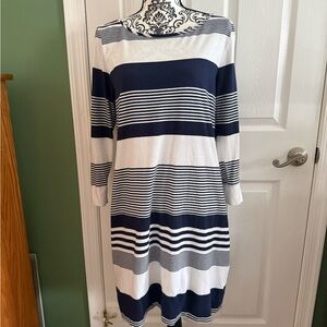 Lilly Pulitzer Classic Navy Stripe Pima Cotton Dress – Size L